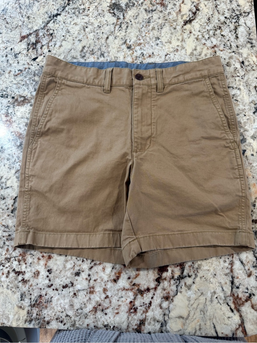 L.L. Bean Men’s Lakewashed Stretch Khaki Shorts 30W Standard Fit Chino Tan